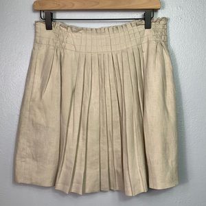 J. Crew Linen Pleated Mini Skirt Size 4